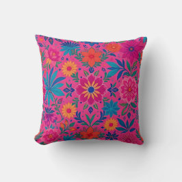 pink floral cushion kudde