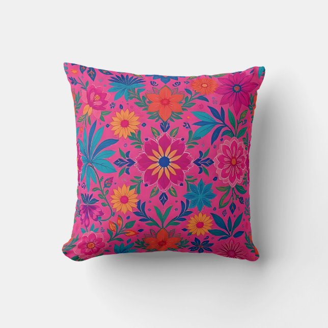 pink floral cushion kudde (Framsida)