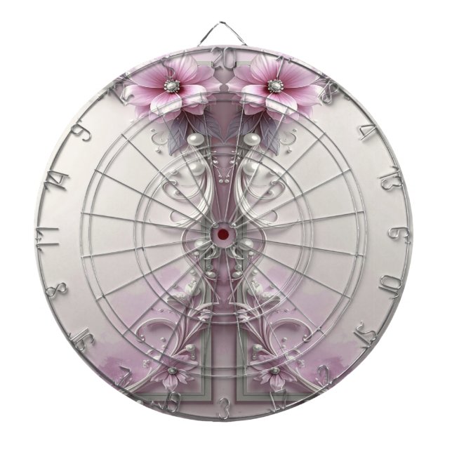 Pink Floral Dartboard Darttavla (Framsidan)