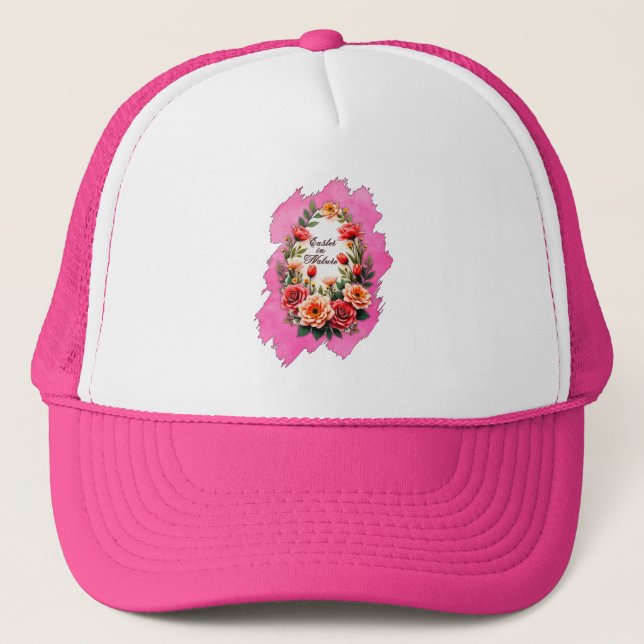 Pink Floral Easter Egg – Spring Art - boné Keps (Framsida)