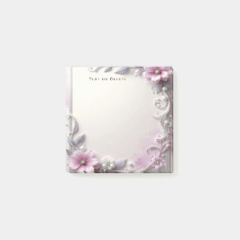 Pink Floral Frame Post it Notes Post-it Block