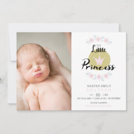 Pink Floral Garland Princess Crown Newborn Girl Meddelande