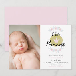 Pink Floral Garland Princess Crown Newborn Girl Meddelande