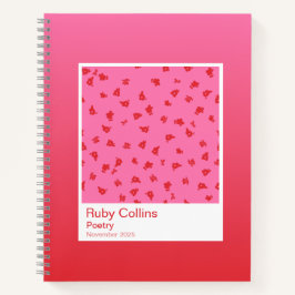 Pink Floral Gradient Spiral Notebook