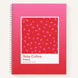 Pink Floral Gradient Spiral Notebook