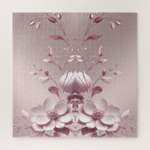 Pink Floral Jigsaw Puzzle