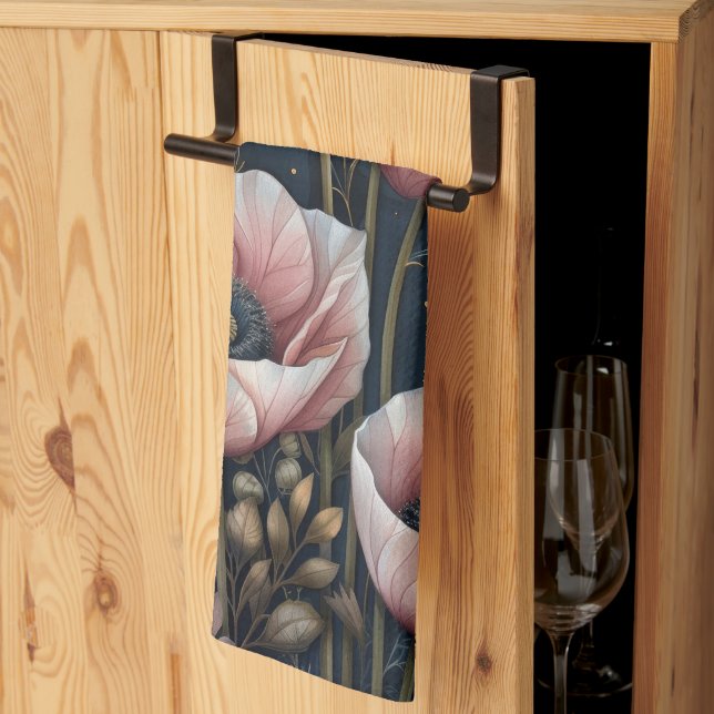 Pink Floral                                   Kökshandduk (Thirds Fold)