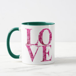Pink Floral LOVE Square Mugg