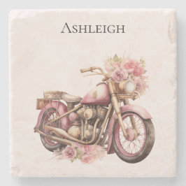 Pink Floral Motorcycle   Stenunderlägg