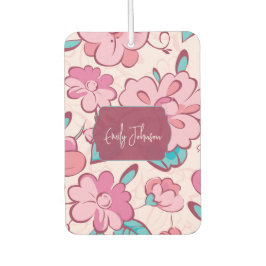 Pink Floral Pattern Custom Name