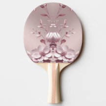 Pink Floral Ping Pong Paddle