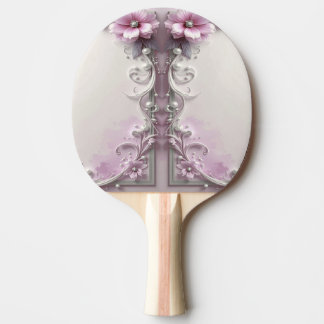 Pink Floral Ping Pong Paddle Pingisracket