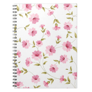 Pink Floral Print Anteckningsbok