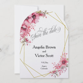 Pink Floral Save the Date Invitation Inbjudningar