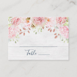 Pink Floral Spring Wedding Place Setting Cards Placeringskort