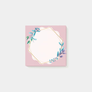 Pink Floral Sticky Notes | Cute Aesthetic Notepad Post-it Block