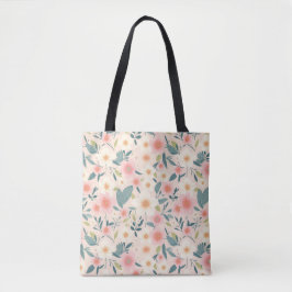 Pink Floral Tote Bag- Over The Shoulder Tygkasse