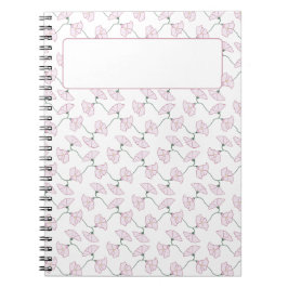 Pink Floral Vines Flowers Notes Anteckningsbok