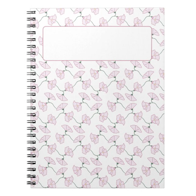 Pink Floral Vines Flowers Notes Anteckningsbok (Framsidan)