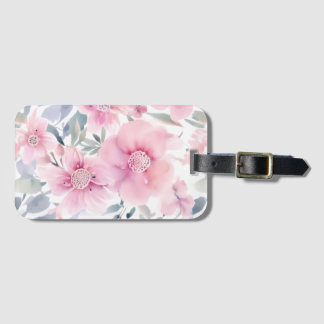 Pink Floral Watercolor  Bagagebricka