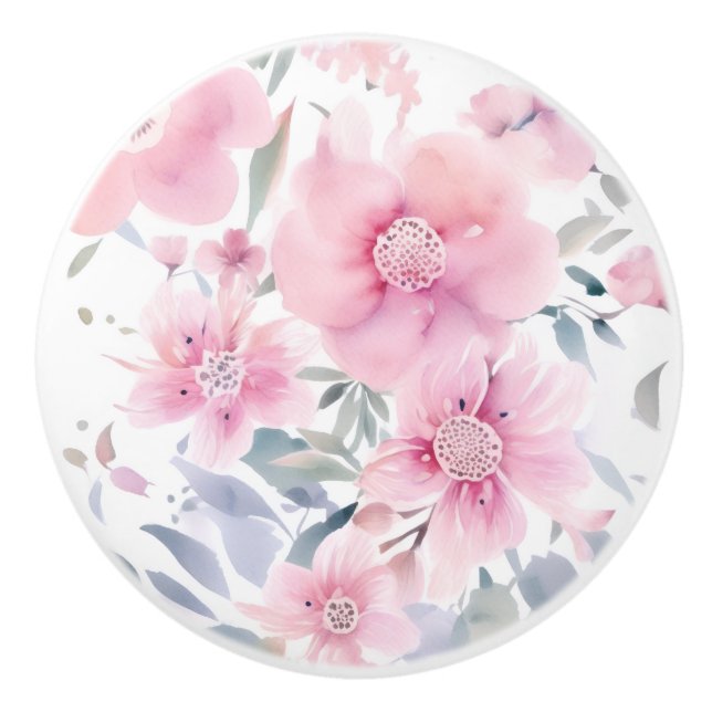 Pink Floral Watercolor  Knopp (Framsidan)