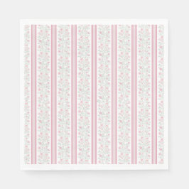 Pink Floral Wildflowers Coquette Pappersservett