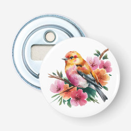 Pink Flower Bird Flasköppnare