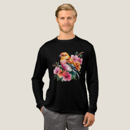 Pink Flower Bird T Shirt