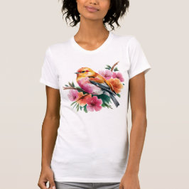 Pink Flower Bird T Shirt
