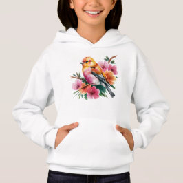 Pink Flower Bird T Shirt