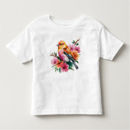 Pink Flower Bird T Shirt