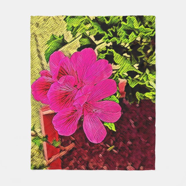 Pink flower blooming in the garden fleecefilt (Framsidan)