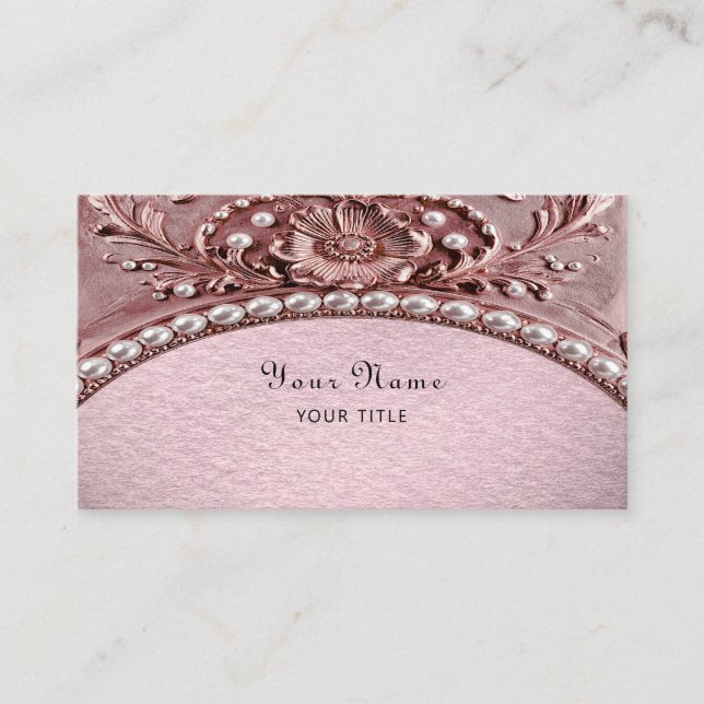 Pink Flower Business Card Visitkort (Framsida)