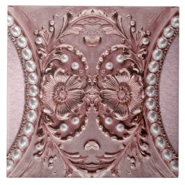 Pink Flower Ceramic Tile Kakelplatta