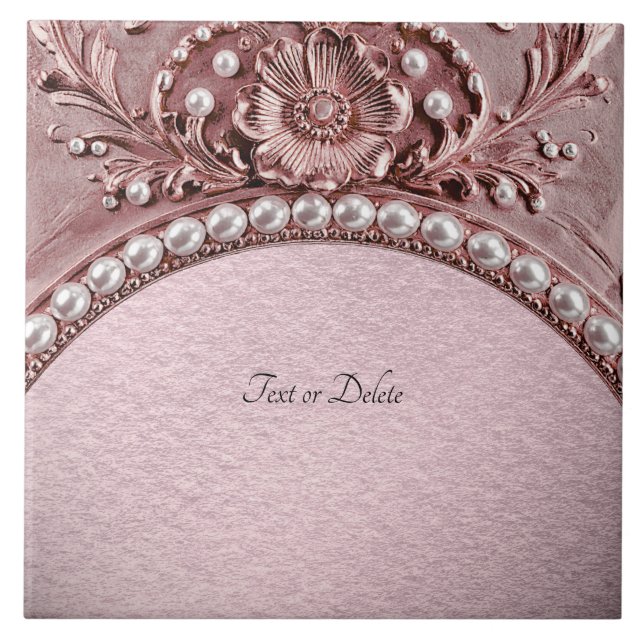 Pink Flower Ceramic Tile Kakelplatta (Framsidan)