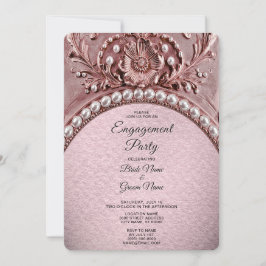 Pink Flower Engagement Invitation Inbjudningar