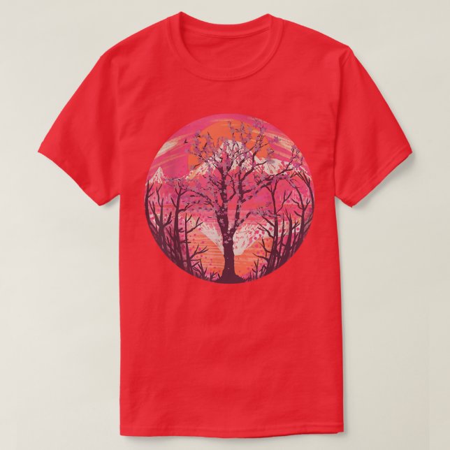 Pink Flower Floral Japanese Sakura Japan Cherry Bl T Shirt (Design framsida)
