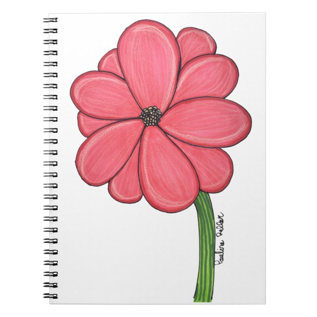 Pink Flower Full Anteckningsbok (Framsidan)