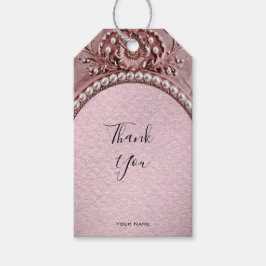 Pink Flower Gift Tag Presentetikett