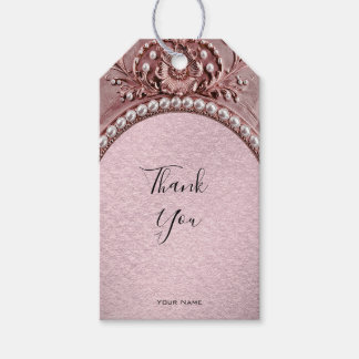 Pink Flower Gift Tag Presentetikett