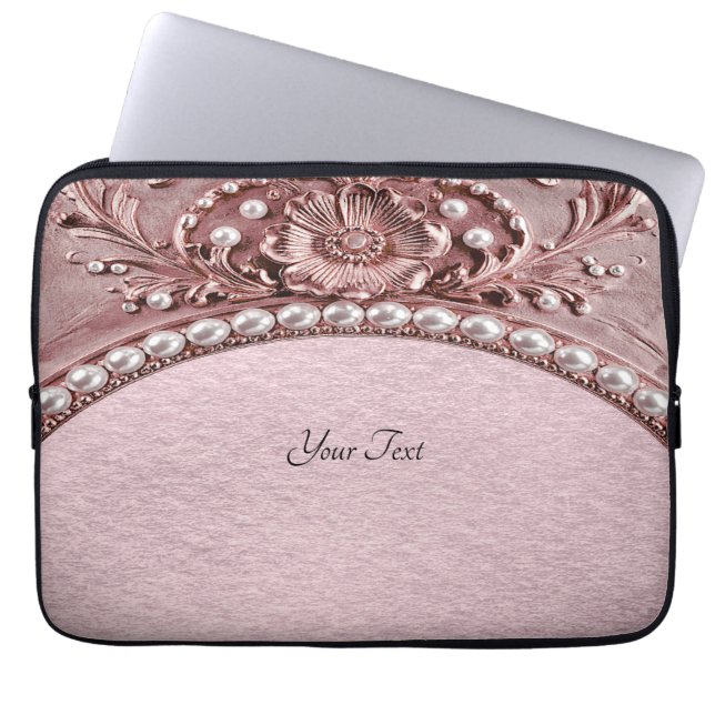 Pink Flower Laptop Sleeve (Framsidan)