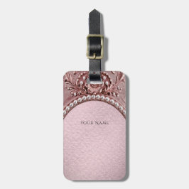 Pink Flower Luggage Tag Bagagebricka