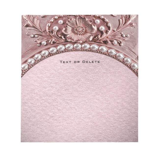 Pink Flower Notepad Anteckningsblock (Framsida)