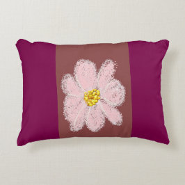 pink flower paint pillow prydnadskudde