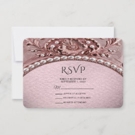 Pink Flower RSVP Card OSA Kort