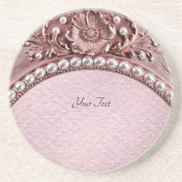 Pink Flower Sandstone Coaster Underlägg