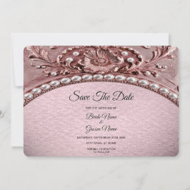Pink Flower Save The Date Spara Datumet