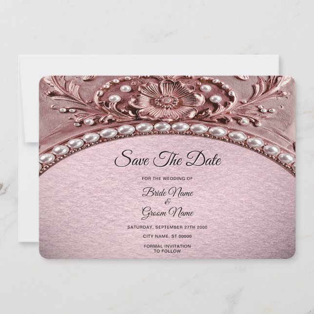 Pink Flower Save The Date Spara Datumet (Framsida)