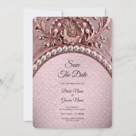 Pink Flower Save the Date Spara Datumet