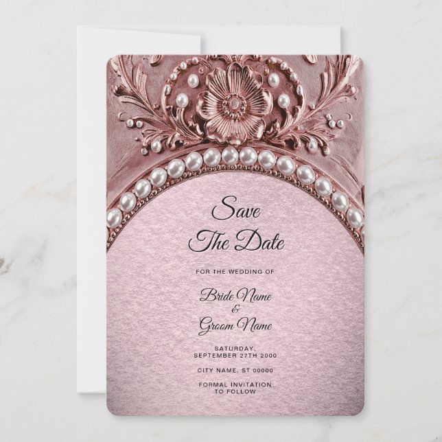 Pink Flower Save the Date Spara Datumet (Framsida)